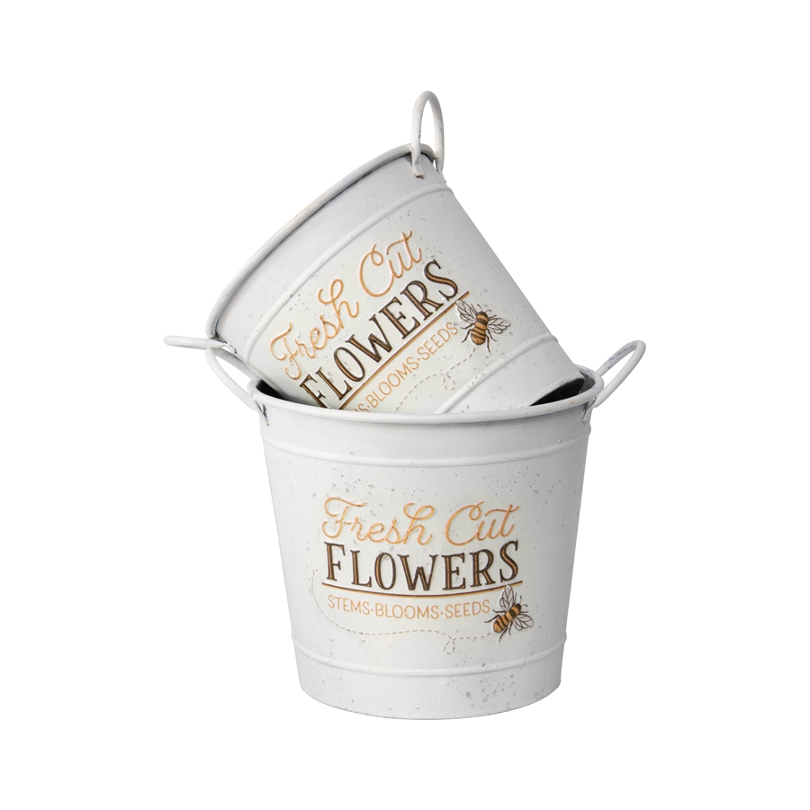 V637-11036BKT-202508251440-03 Set 2 Flowers Bucket Planters 32cm - Image 4