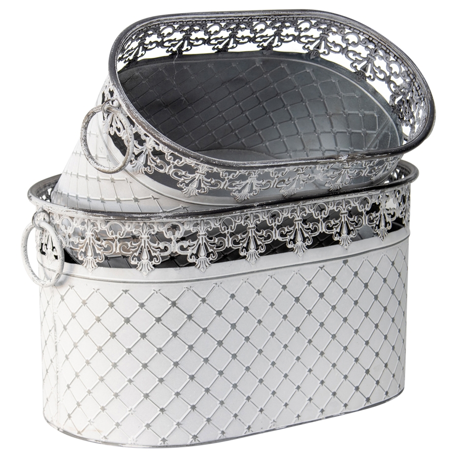 V637-13306PLN-202508251525-02 Set 2 French Country Oval Planter / Storage 40cm - Image 3