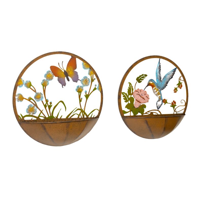 V637-24854PLN-202508251335-02 Set 2 Asst Dragonfly + Butterfly Wall Planters 39cm - Image 3