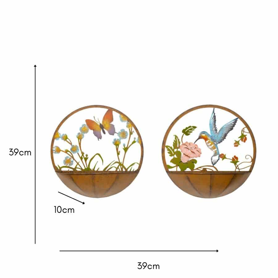 V637-24854PLN-202508251335-04 Set 2 Asst Dragonfly + Butterfly Wall Planters 39cm - Image 5