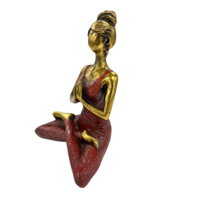 V637-33835YOG-202508251435-01 Handcrafted Yoga Lady In Red 23cm - Image 2