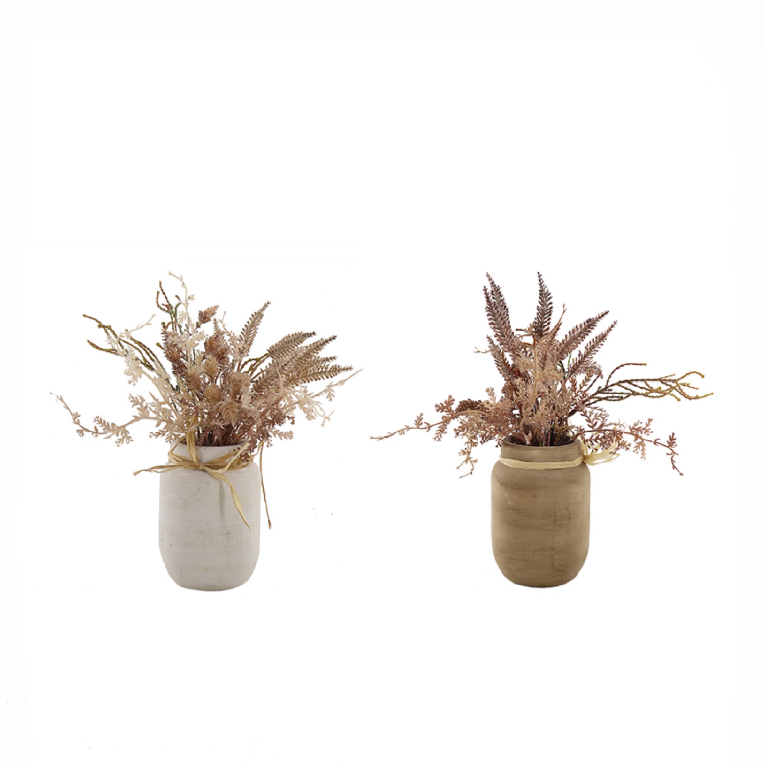 V637-45118FLW-202508251520-01 Set 2 Mixed Dried Flowers in Ceramic Jar 28cm - Image 2