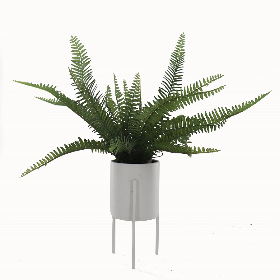 V637-45128FRN-202508251525-02 Wyatt Artificial Boston Fern in Ceramic Pot w Stand 56cm - Image 3