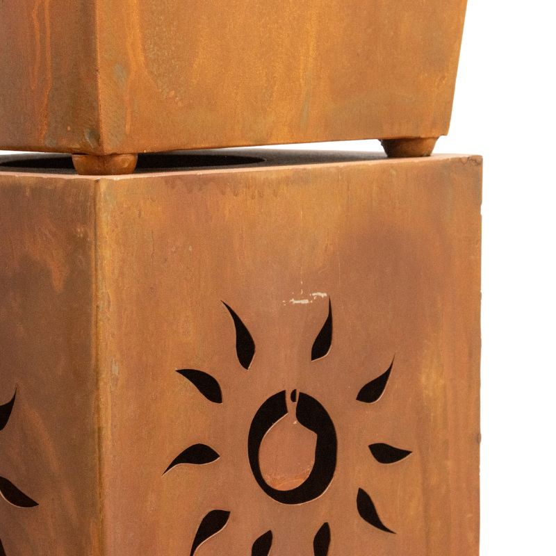 V637-48101PLN-202508251525-03 Set 2 Nested Square Pilla Rust 'Sunsihine' Planters 93cm, 86cm - Image 4
