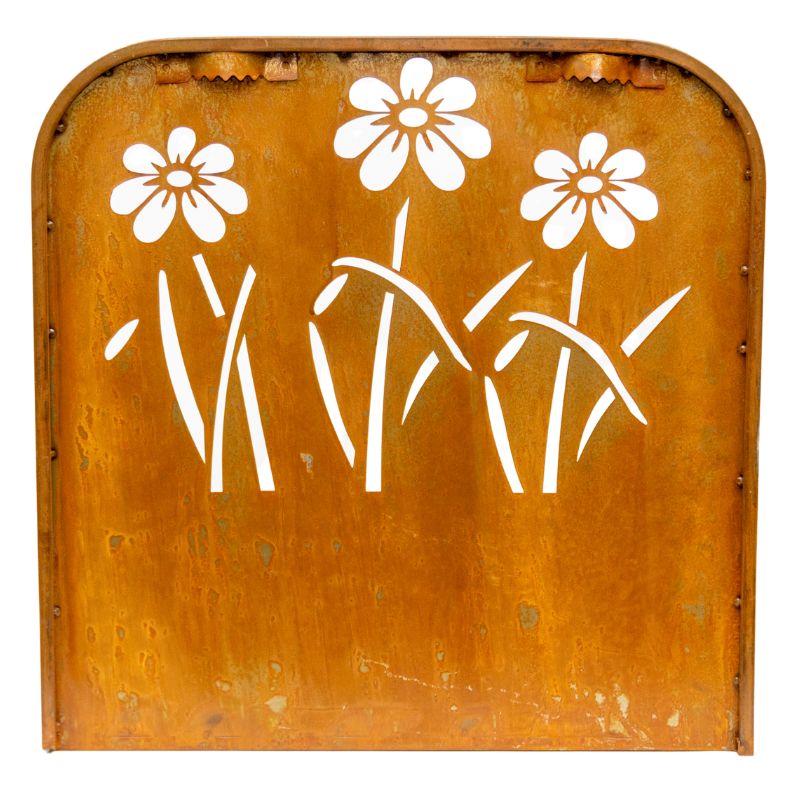 V637-48106PLN-202508251525-03 Set 2 Nested Rust 'Flowers' Wall / Floor Planters 50cm, 45cm - Image 4