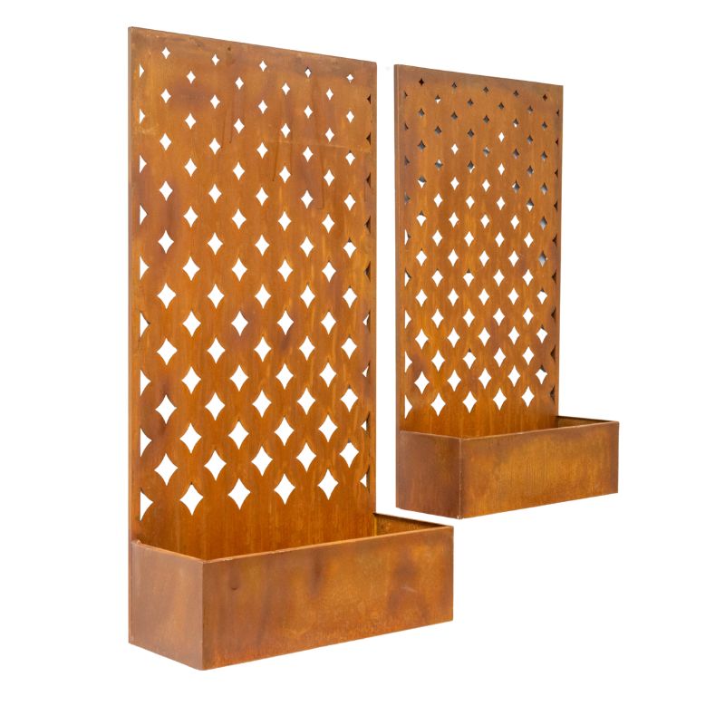 V637-48108PLN-202508251530-01 Set 2 Nested Floor/Wall 'Symmetric' Planters 95cm, 80cm - Image 2