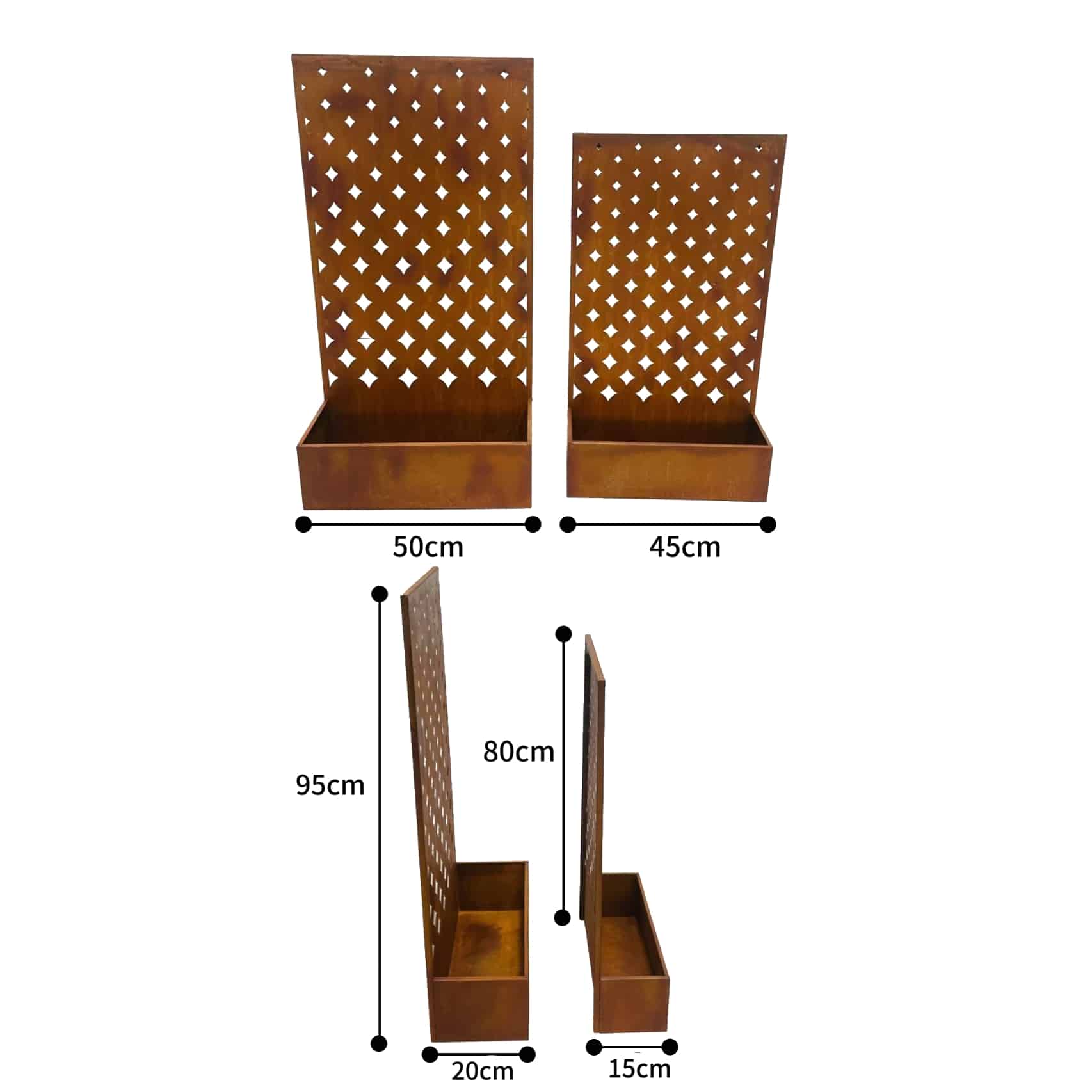 V637-48108PLN-202508251530-03 Set 2 Nested Floor/Wall 'Symmetric' Planters 95cm, 80cm - Image 4
