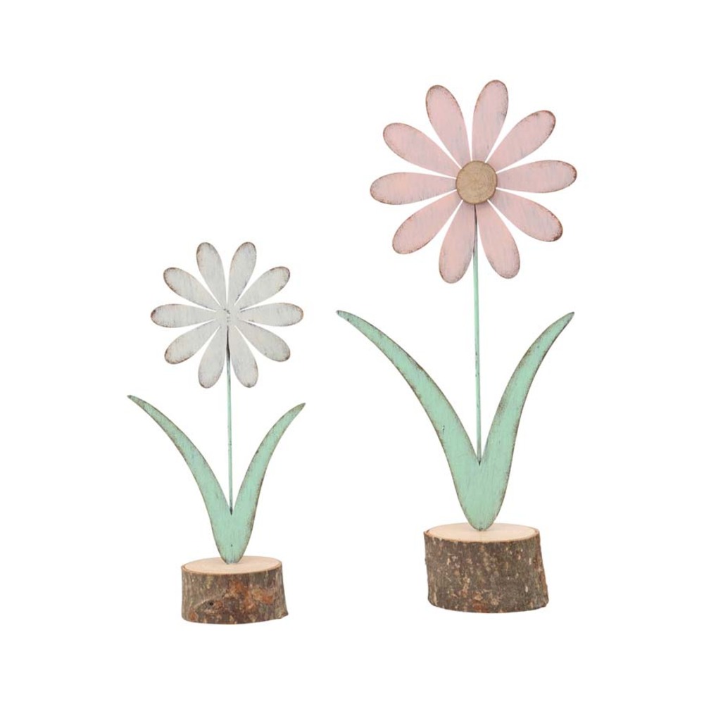 V637-52385FLW-202508251340-01 Set 2 Asst Pastel Flowers on Base Ornament 31cm - Image 2