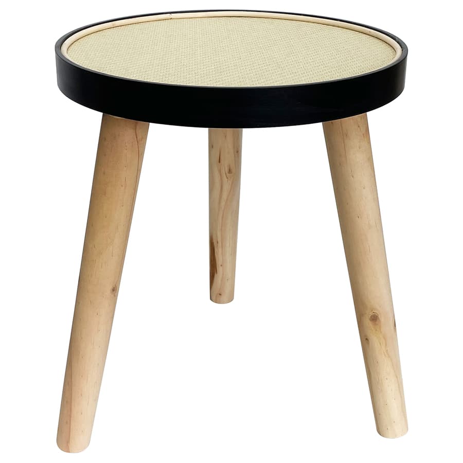 OLYMPUS DIGITAL CAMERA Round Rattan top 3 Legged Potplant Stand / Side Table 34cm - Image 3