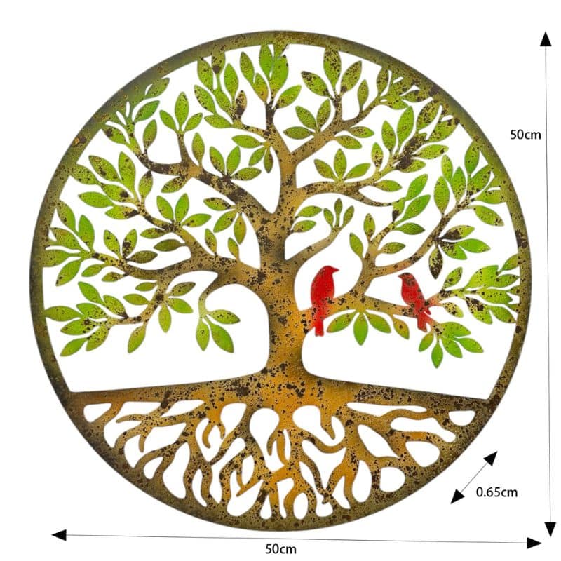 V637-71667TRE-202508251540-04 Round Laser Cut Tree Of Life w Roots + Birds 52cm - Image 5