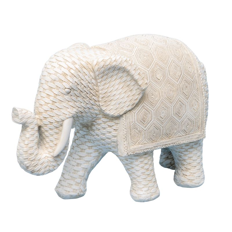 V637-91243ELE-202508251735-00 Woven Look Dad Elephant Ornament 30cm - Image 1