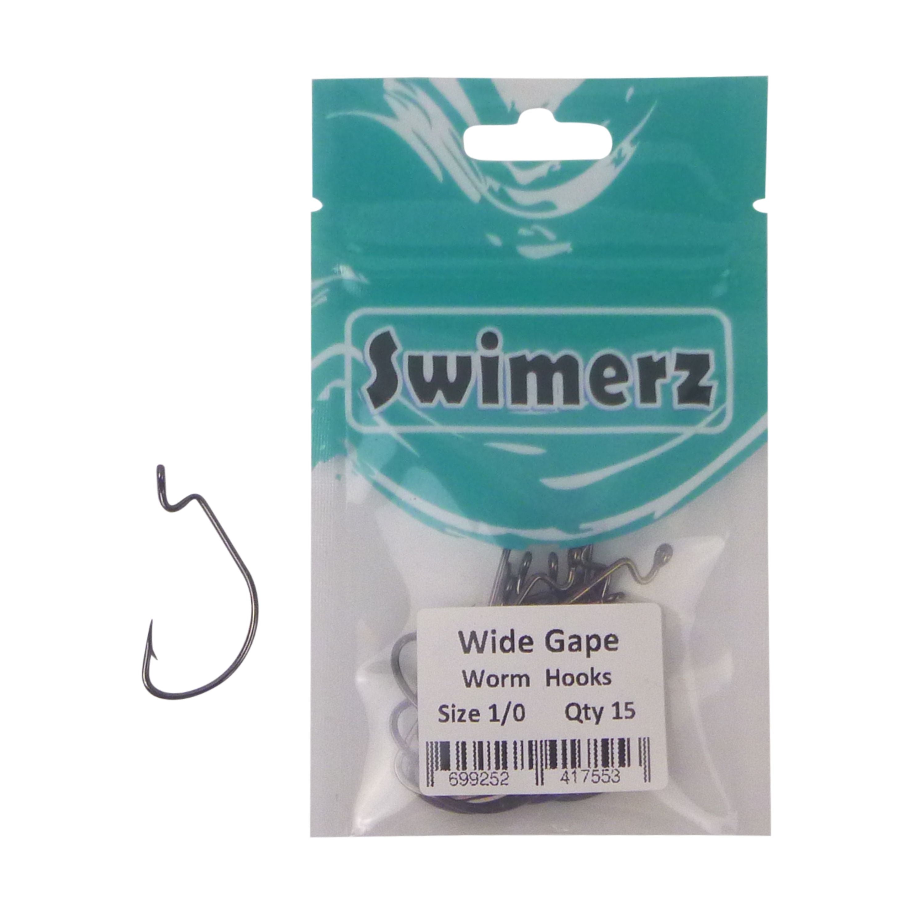 V658-93MC000102006-202507311325-01 Swimerz 1/0 Wide Gape Worm Hook 15 Pack - Image 2