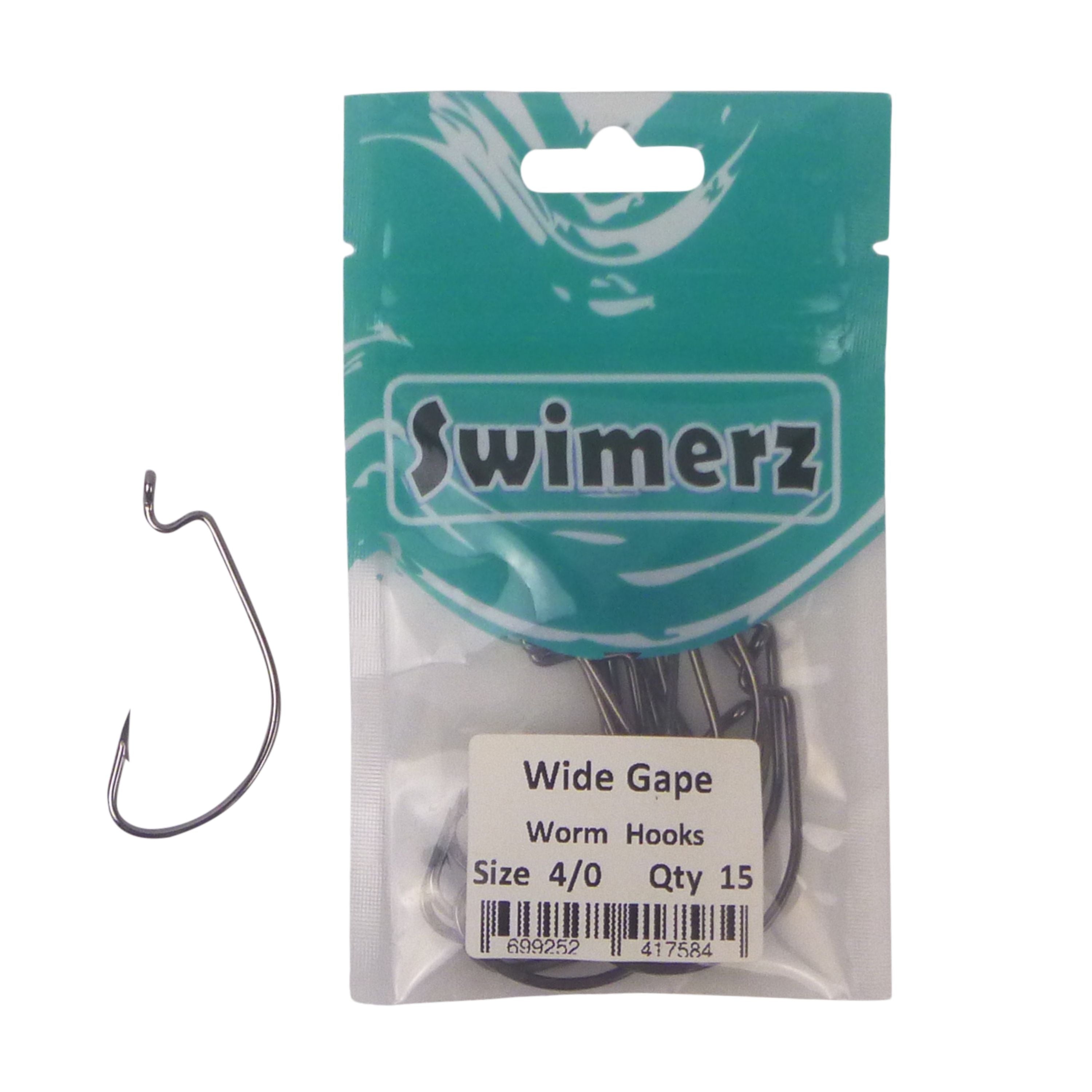 V658-93MC000102009-202507311411-01 Swimerz 4/0 Wide Gape Worm Hook 15 Pack - Image 2