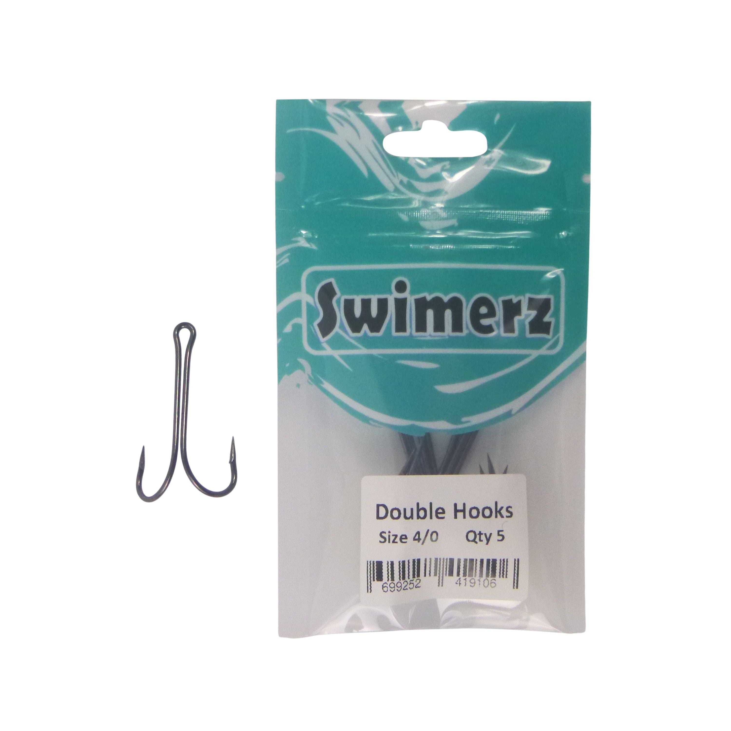 V658-93MC000250038-202507311321-01 Swimerz Size 4/0 Extra Strong Double Hook 5 Pack - Image 2