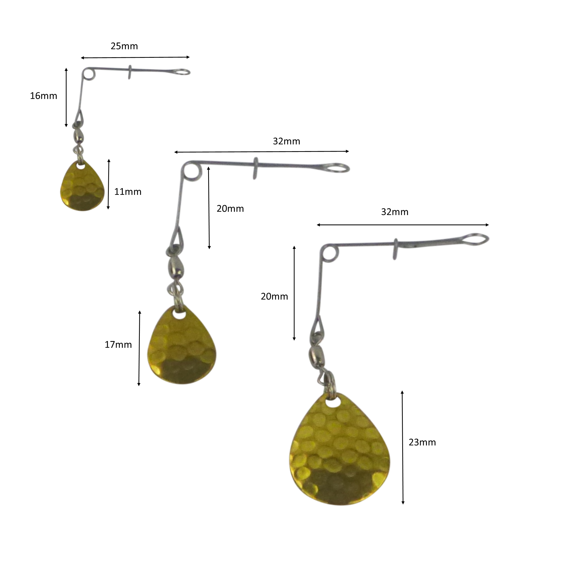 V658-93MC000270000-202507311241-01 Swimerz Jig Spinner, Small, Hammered Brass, 5 Pack - Image 2