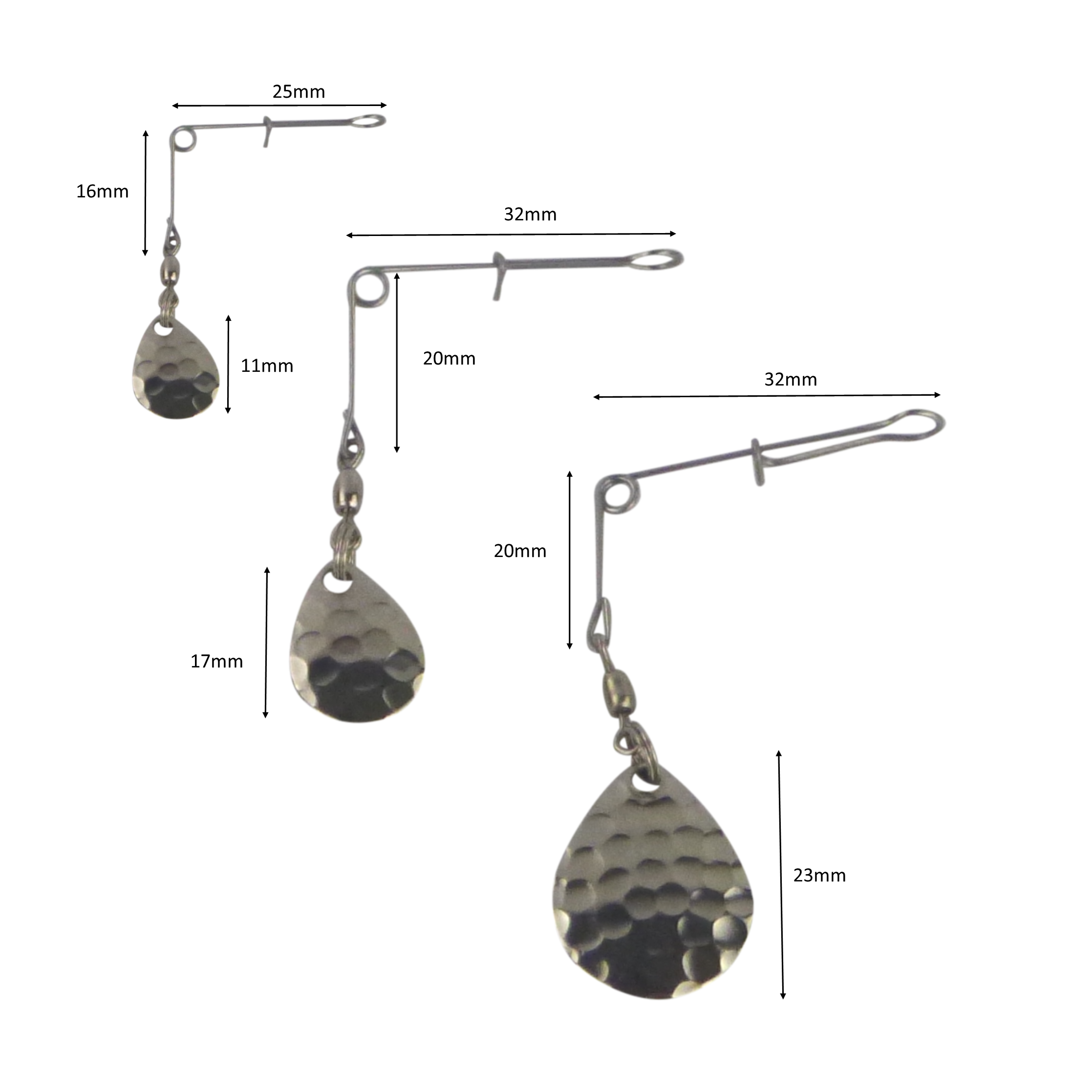 V658-93MC000270020-202507311241-01 Swimerz Jig Spinner, Medium, Hammered Nickel, 5 Pack - Image 2