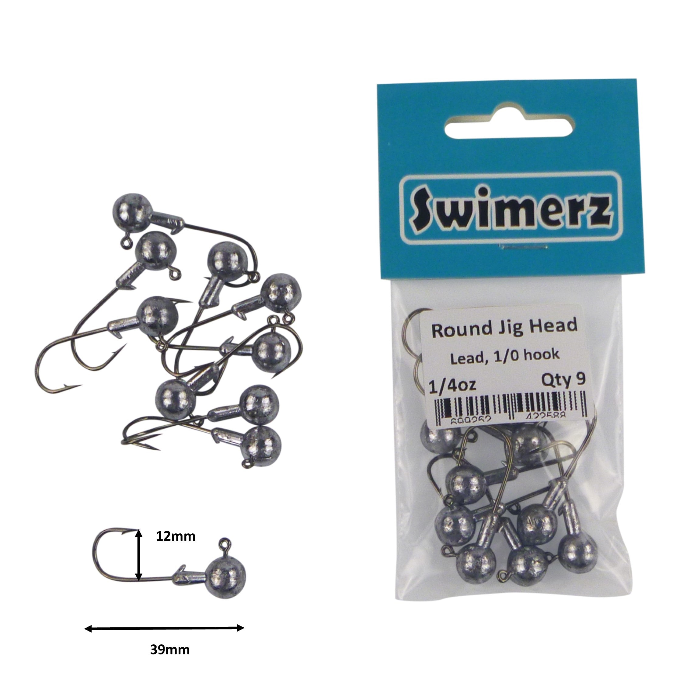 V658-93MC000362035-202507311316-01 Swimerz Round Jig Head, 1/4 oz #1 Hook, 9 pack - Image 2