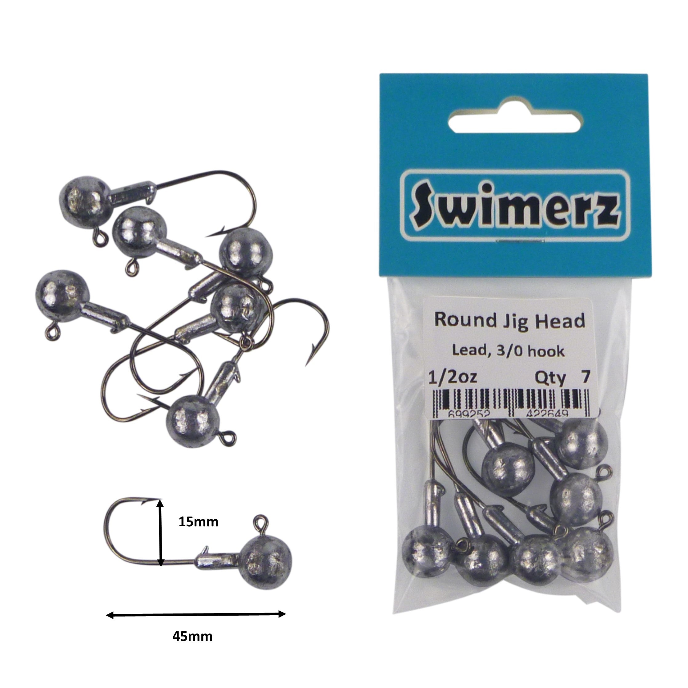 V658-93MC0003623027-202507311316-01 Swimerz Round Jig Head, 1/2 oz 2/0 Hook, 8 pack - Image 2