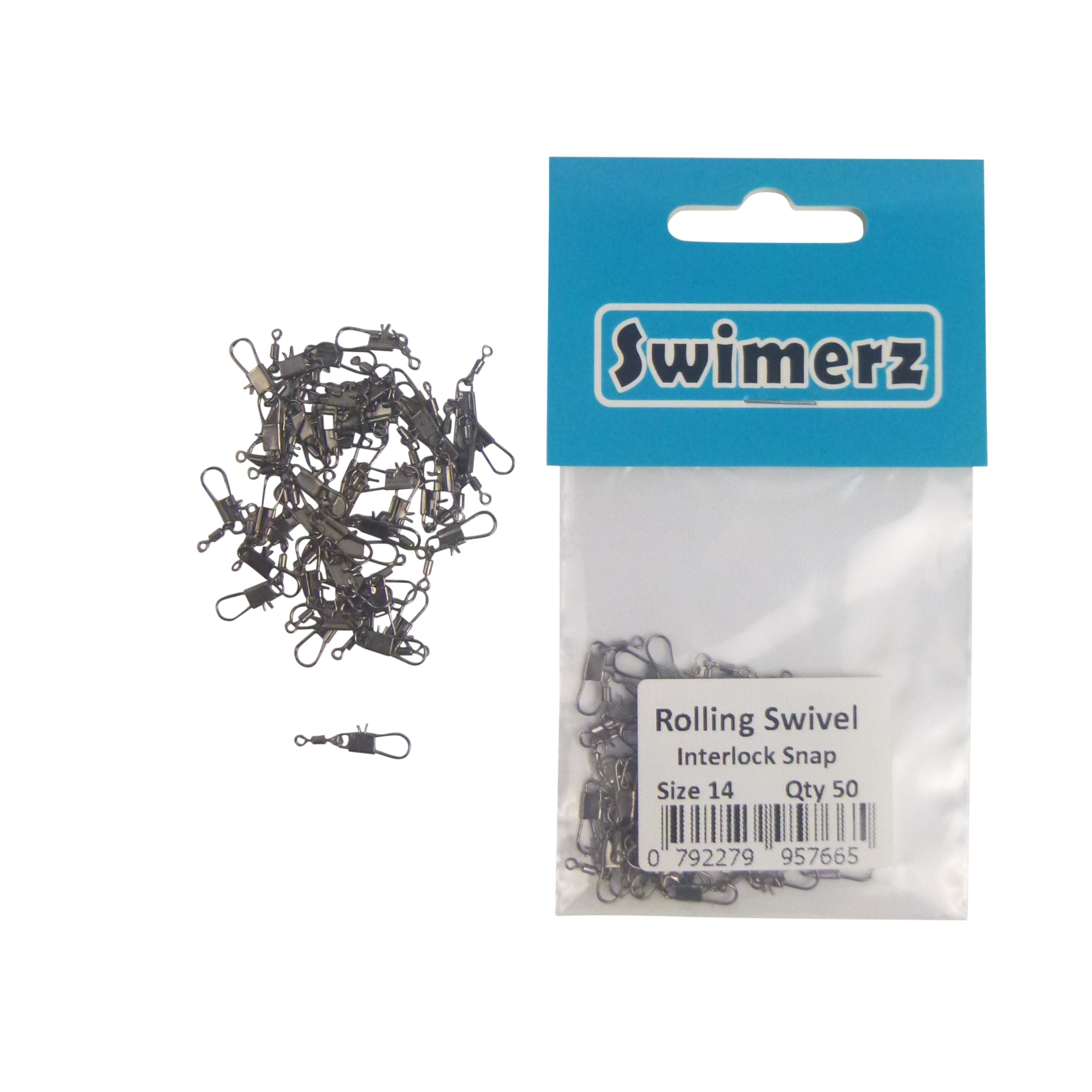 V658-93MC000490710-202507311305-02 Swimerz Rolling Swivel w Interlock Snap, Size 14, 50 pack - Image 3