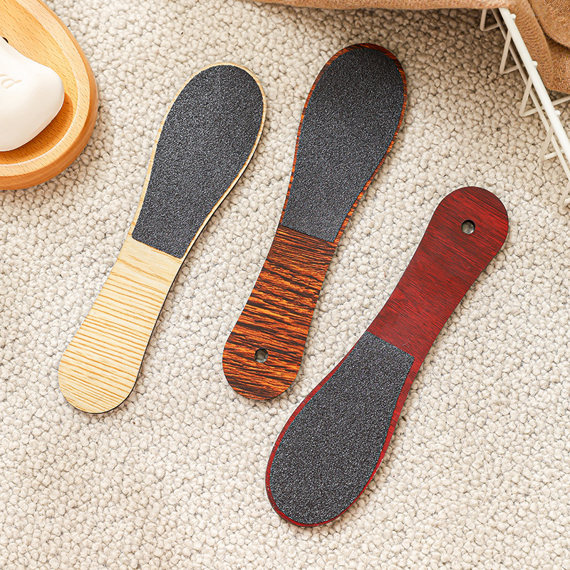 V888-ELOSUNG32849-202507071010-01 Brown Professional Pedicure Foot File 10-Pack - Double-Sided Callus Remover with Wooden Handle - Image 2