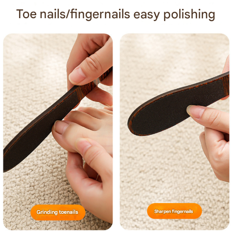 V888-ELOSUNG32849-202507071010-03 Brown Professional Pedicure Foot File 10-Pack - Double-Sided Callus Remover with Wooden Handle - Image 4