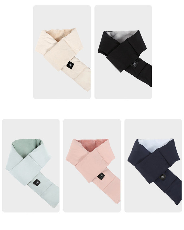 V888-ELOSUNG32863-202507070954-01 Pink USB Electric Heated Scarf - Portable Puffer Neck Warmer with 3-Level Heat Control for Winter - Image 2