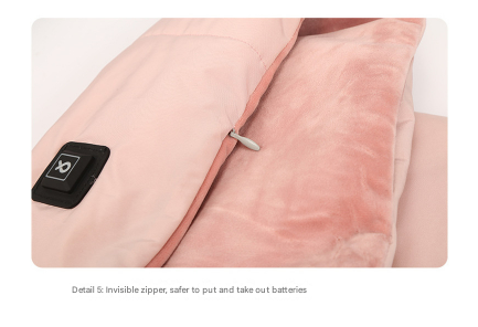 V888-ELOSUNG32863-202507070954-06 Pink USB Electric Heated Scarf - Portable Puffer Neck Warmer with 3-Level Heat Control for Winter - Image 7