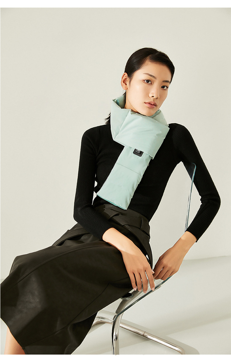 V888-ELOSUNG32863-202507070954-07 Pink USB Electric Heated Scarf - Portable Puffer Neck Warmer with 3-Level Heat Control for Winter - Image 8