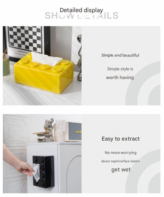 V888-ELOSUNG32939-202507151032-07 Blue 2 Pcs Creative Building Block Tissue Box Holder - Wall-Mounted & Desktop Dispenser for Bathroom, Kids Room & Office Decor - Image 8