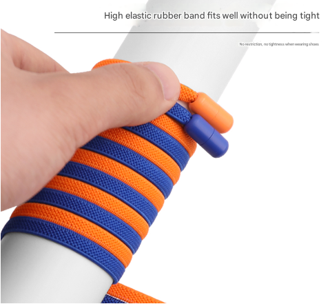 V888-ELOSUNG33699-202507071021-01 Orange No-Tie Elastic Shoelaces with Quick Lock System - Flat Tieless Laces for Kids and Adults - Image 2