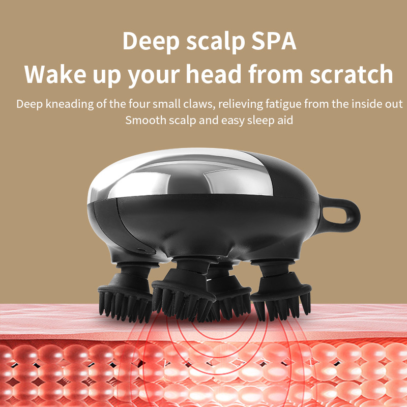 V888-ELOSUNG35646-202507100945-04 Intelligent 3D Electric Head & Scalp Massager - 7 Massage Techniques, IPX7 Waterproof, Rechargeable(Yellow) - Image 5