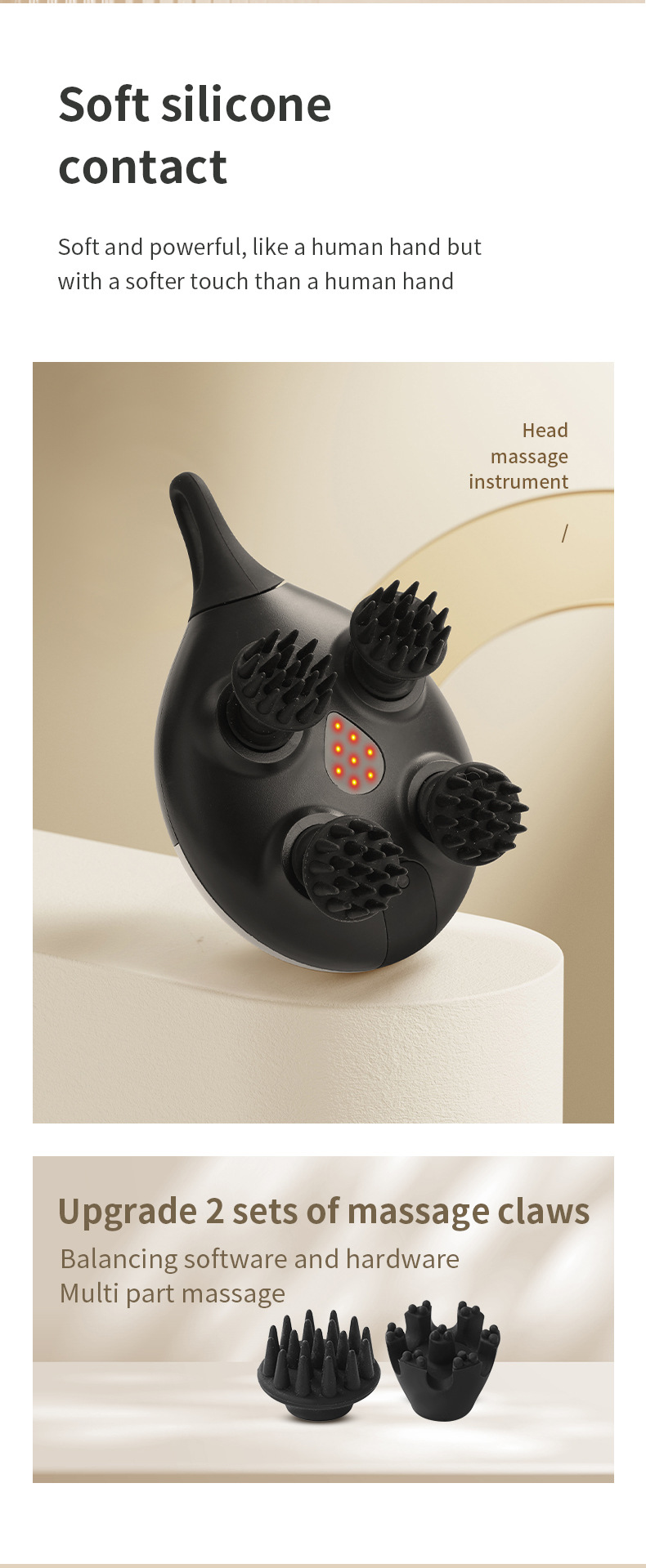V888-ELOSUNG35646-202507100945-07 Intelligent 3D Electric Head & Scalp Massager - 7 Massage Techniques, IPX7 Waterproof, Rechargeable(Yellow) - Image 8