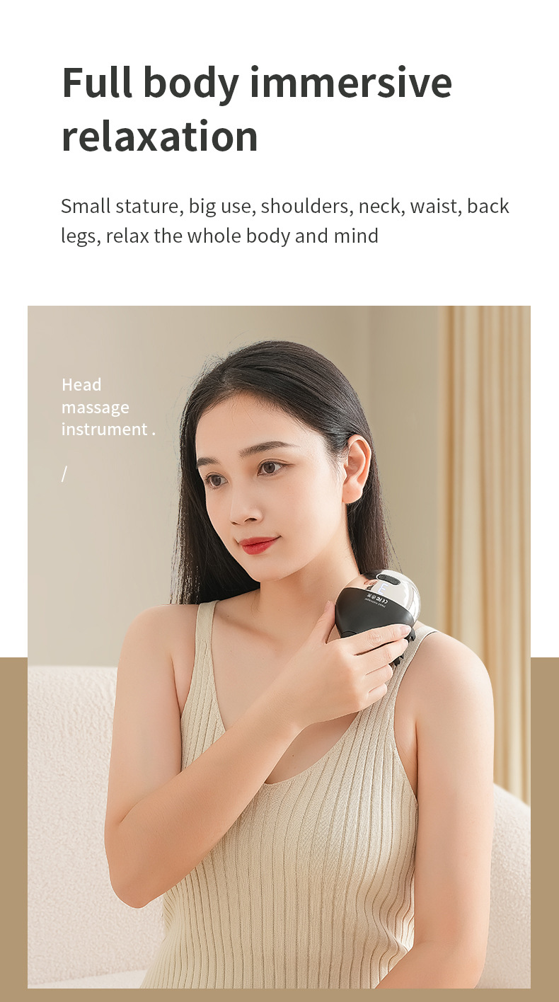 V888-ELOSUNG35646-202507100945-08 Intelligent 3D Electric Head & Scalp Massager - 7 Massage Techniques, IPX7 Waterproof, Rechargeable(Yellow) - Image 9