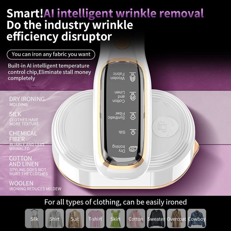 V888-ELOSUNG35659-202507111010-02 Portable Handheld Garment Steamer & Mini Iron - Smart Temperature Control, Rapid Heating & Powerful Steam for All Fabrics(White) - Image 3