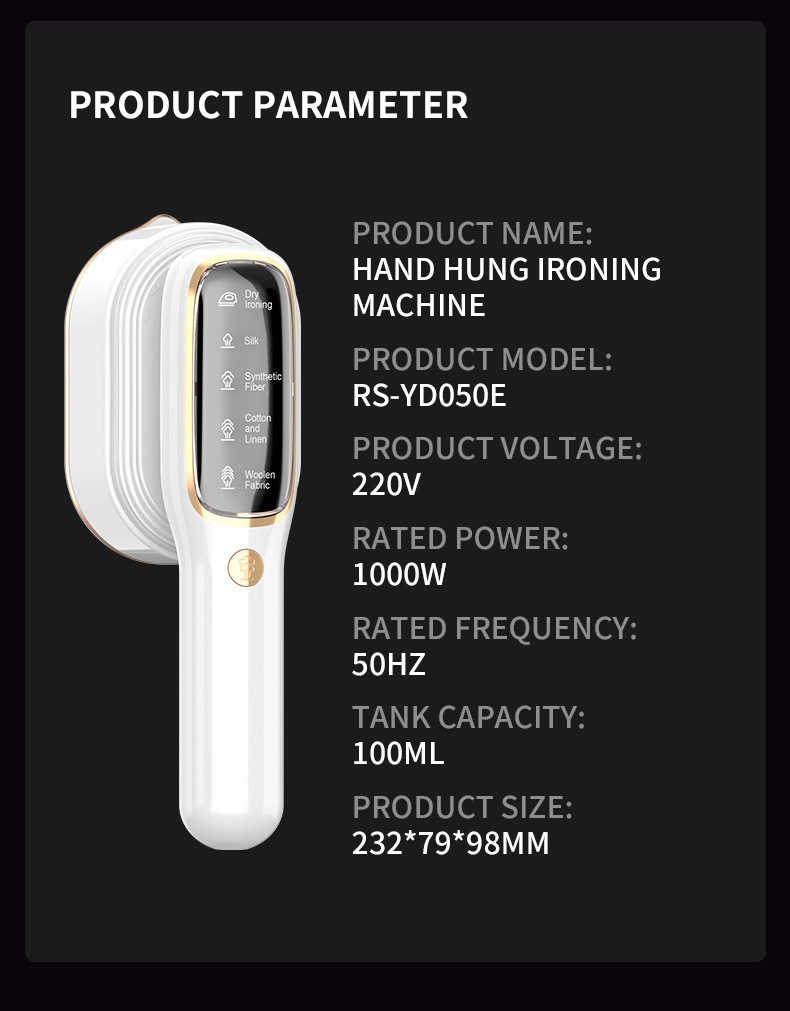 V888-ELOSUNG35659-202507111010-10 Portable Handheld Garment Steamer & Mini Iron - Smart Temperature Control, Rapid Heating & Powerful Steam for All Fabrics(White) - Image 11