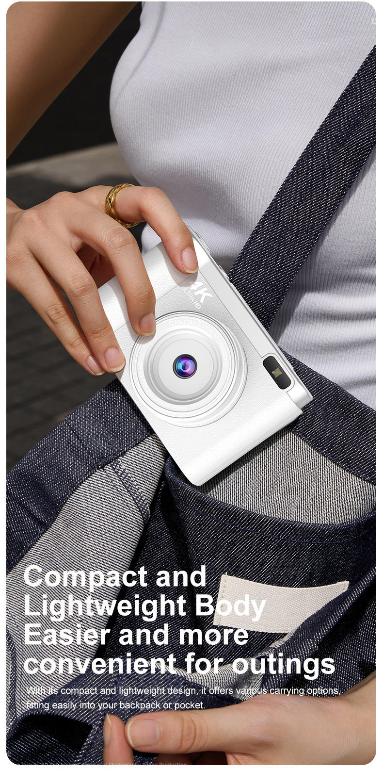 V888-ELOSUNG35726-202507180916-06 4K Ultra HD Digital Camera - 75MP, 2.8-inch Rotatable Screen, Auto Focus & Built-in Flash(white) - Image 7
