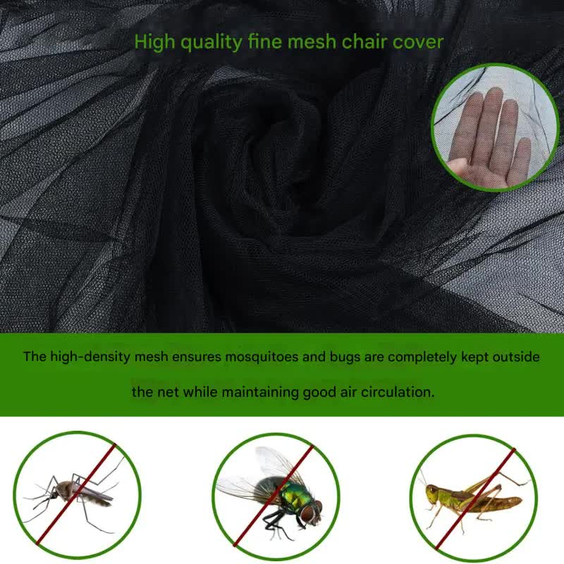 V888-ELOSUNG35848-202508111505-02 Portable Outdoor Chair Cover with Mosquito Net & Sun Canopy - UV & Water-Resistant Shelter for Camping & Fishing(black 205*125*205CM) - Image 3