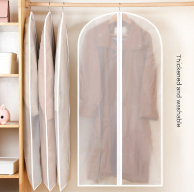 V888-ELOSUNG36115-202508041441-06 White Edge 10-Pack Hanging Garment Bags for Closet Storage - Translucent Dust-Proof Suit Covers, Washable & Reusable Coat Protectors (2 Sizes) - Image 7