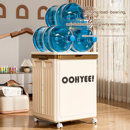 V888-ELOSUNG36118-202508041442-05 White Large Foldable Storage Box with Lid and Wheels - Heavy Duty Collapsible Toy Organizer Bin - Image 6