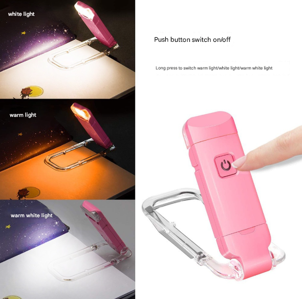 V888-ELOSUNG36167-202508061115-04 2 Pcs Black USB Rechargeable Clip-on LED Book Light - 3 Color Modes & Dimmable Brightness for Eye-Caring Reading - Image 5