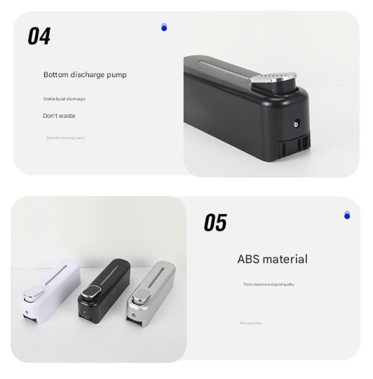 V888-ELOSUNG36195-202508111454-06 2 Pcs Black Modern Wall-Mounted Press Soap Dispenser - 300ml Refillable Pump for Bathroom & Kitchen - Image 7