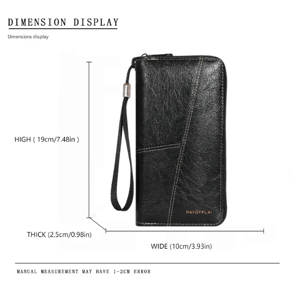 V888-ELOSUNG36231-202508121531-05 Brown Men's Long Zipper Wallet Clutch - PU Leather Wristlet with Phone and Card Slots - Image 6