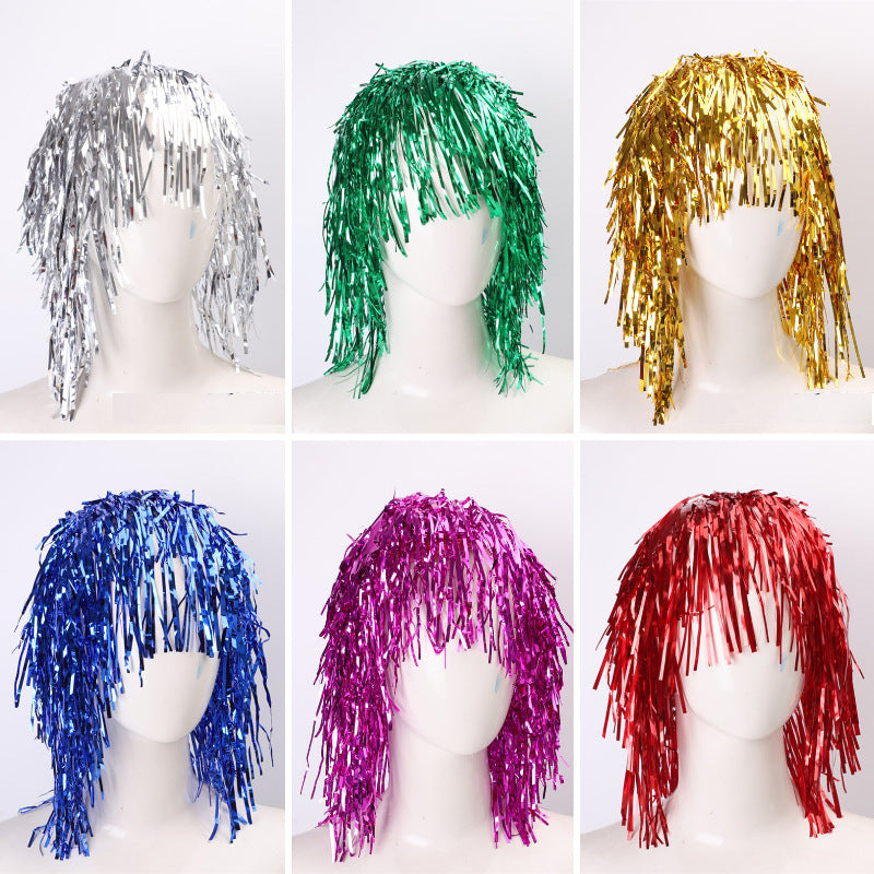 V922-AWD-C1234-TINWIG2-BLUE-202508251125-04 Party tinsel wig-assorted colour - Blue - Image 5