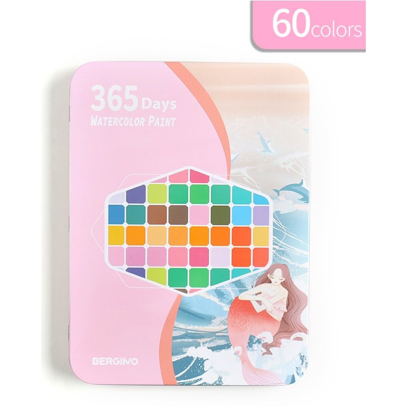 V922-AWD-D0911-PAISETMB-202508251145-06 Water paint colour set with brush metal case Portable 60 PCs Concentrated block - Blue - Image 7