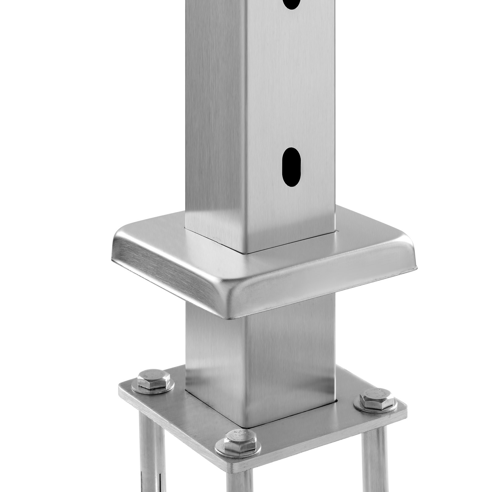 V952-1JZLGZ91455YMDM3LV0-202508012042-00 VEVOR Cable Railing Post, 36" x 2" x 2" Steel Horizontal Hole Deck Railing Post, 10 Pre-Drilled Holes, SUS304 Stainless Steel Cable Rail Post with Horizontal and Curved Bracket, 1-Pack, Silver, 91.4*5*5 cm - Image 1