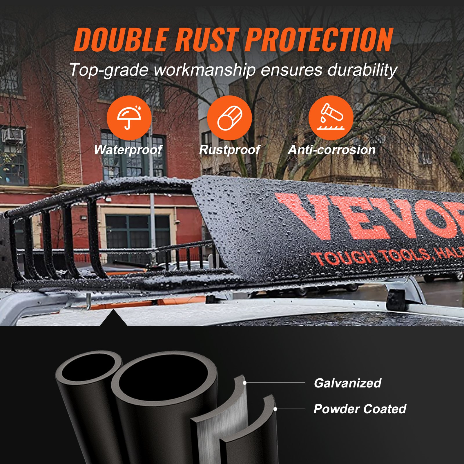 V952-CDXLJJY251365ROA4V0-202508011506-02 VEVOR Roof Rack Cargo Basket 200 LBS 51"x36"x5" for SUV Truck with Luggage Bag - Image 3