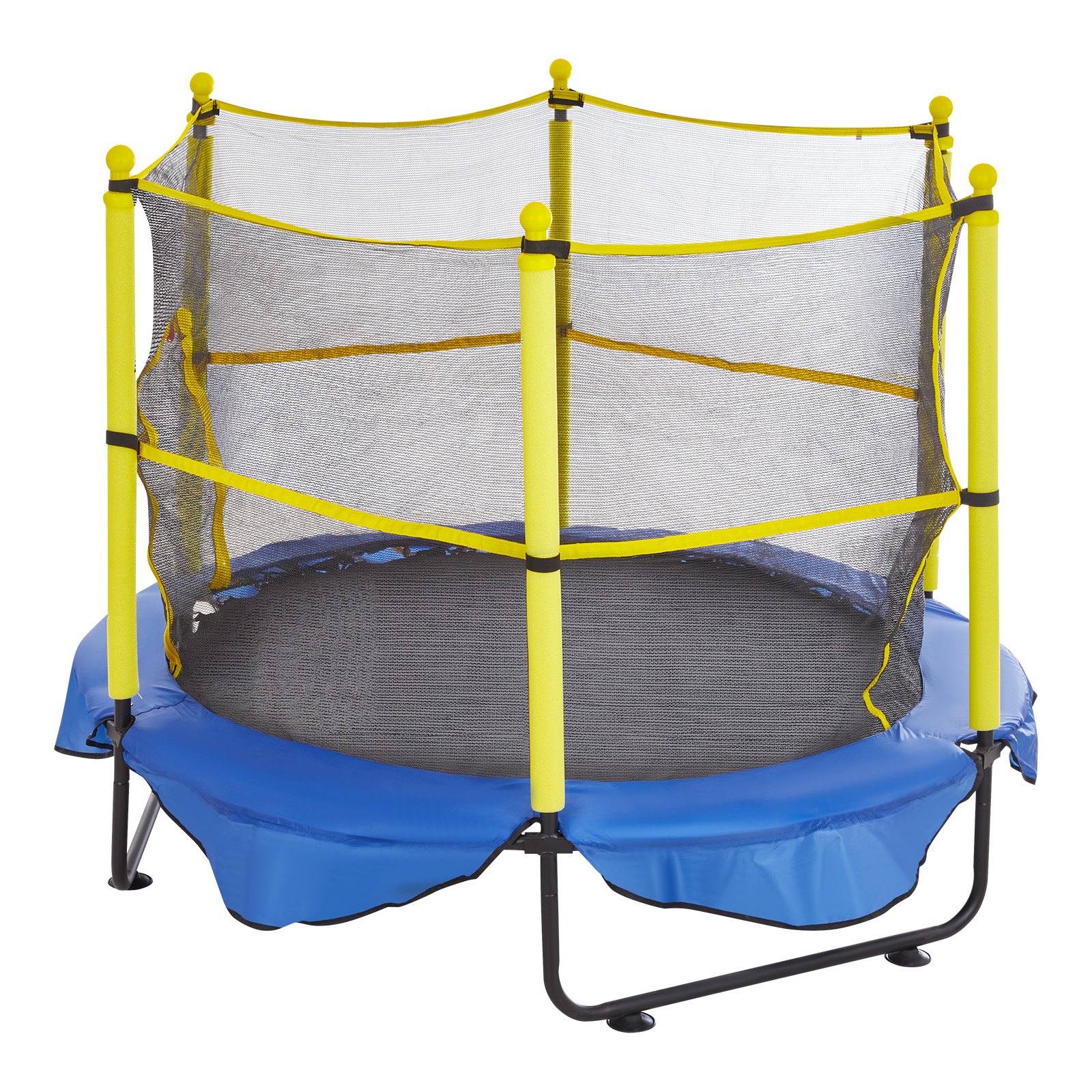 V952-DWYXBC5YCDWYPRW3SV0-202507141241-00 VEVOR 5FT Trampoline for Kids, 60" Indoor Outdoor Trampoline with Safety Enclosure Net, Basketball Hoop and Ocean Balls, Mini Toddler Recreational Trampoline Birthday Gifts for 3+ Years Kids - Image 1