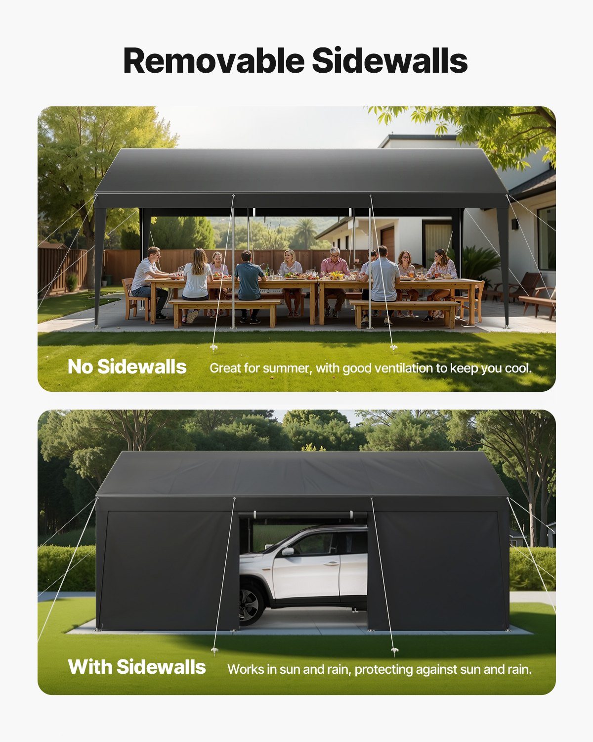 V952-FBSJSQCCKHS886LB9001V0-202508011336-04 VEVOR Carport Car Canopy 12x20FT Heavy Duty Car Shelter with Sidewalls White - Image 5