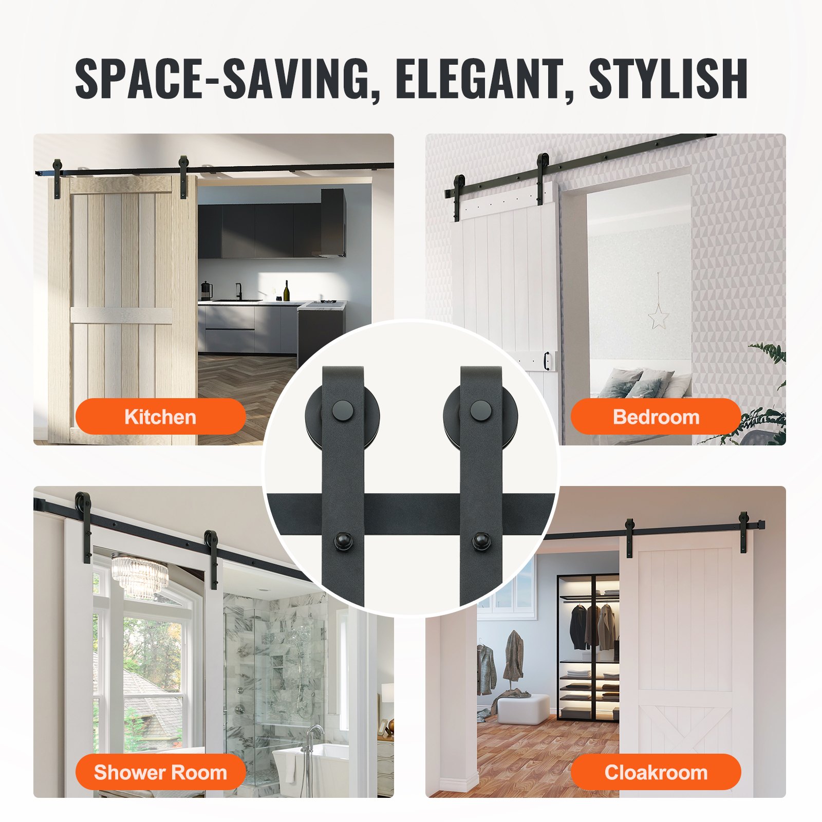V952-GCYMWJTJHS8FCZEIRV0-202508011821-05 VEVOR 8FT Sliding Barn Door Hardware Closet Track Kit for Single Door J Hanger - Image 6