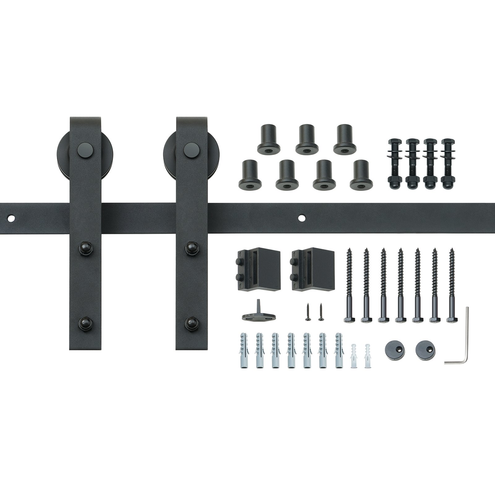 V952-GCYMWJTJHS8FCZEIRV0-202508011821-10 VEVOR 8FT Sliding Barn Door Hardware Closet Track Kit for Single Door J Hanger - Image 11